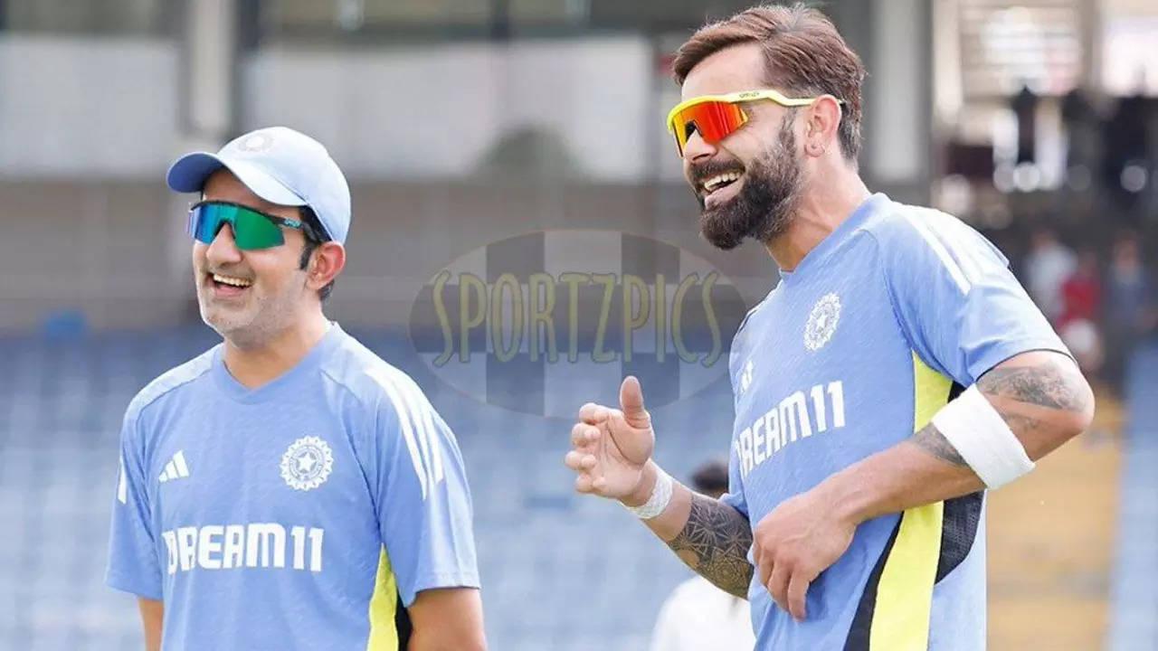 Kohli, Gambhir share light moments during net session