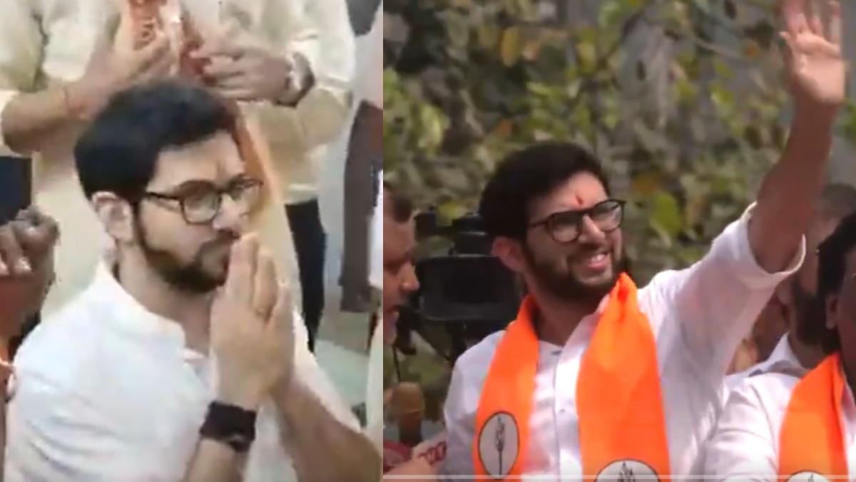 Maharashtra Elections 2024: Aaditya Thackeray Offers Prayers At Temple In Lower Parel, Conducts Roadshow Before Filing Nomination From Worli; VIDEO