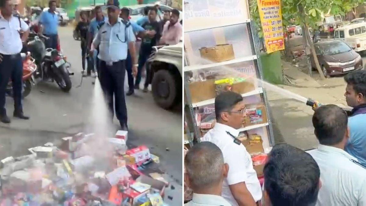 Mira Bhayandar: MBMC Fire Department Sprays Water On Illegal Firecracker Stock, Seizes Inventory; Visuals Surface