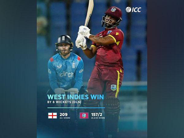 Motie, Lewis shine as WI beat England by 8 wickets in 1st ODI