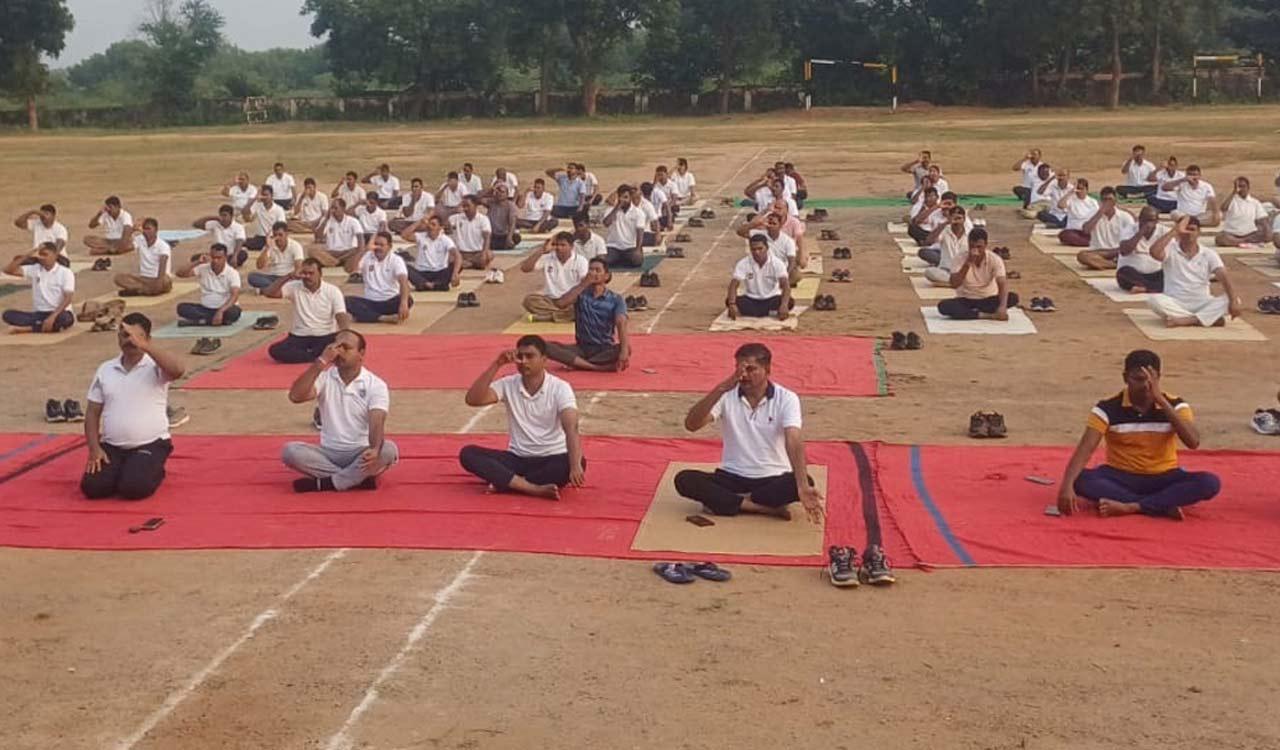Kothagudem SP exhorts police personnel to practice yoga