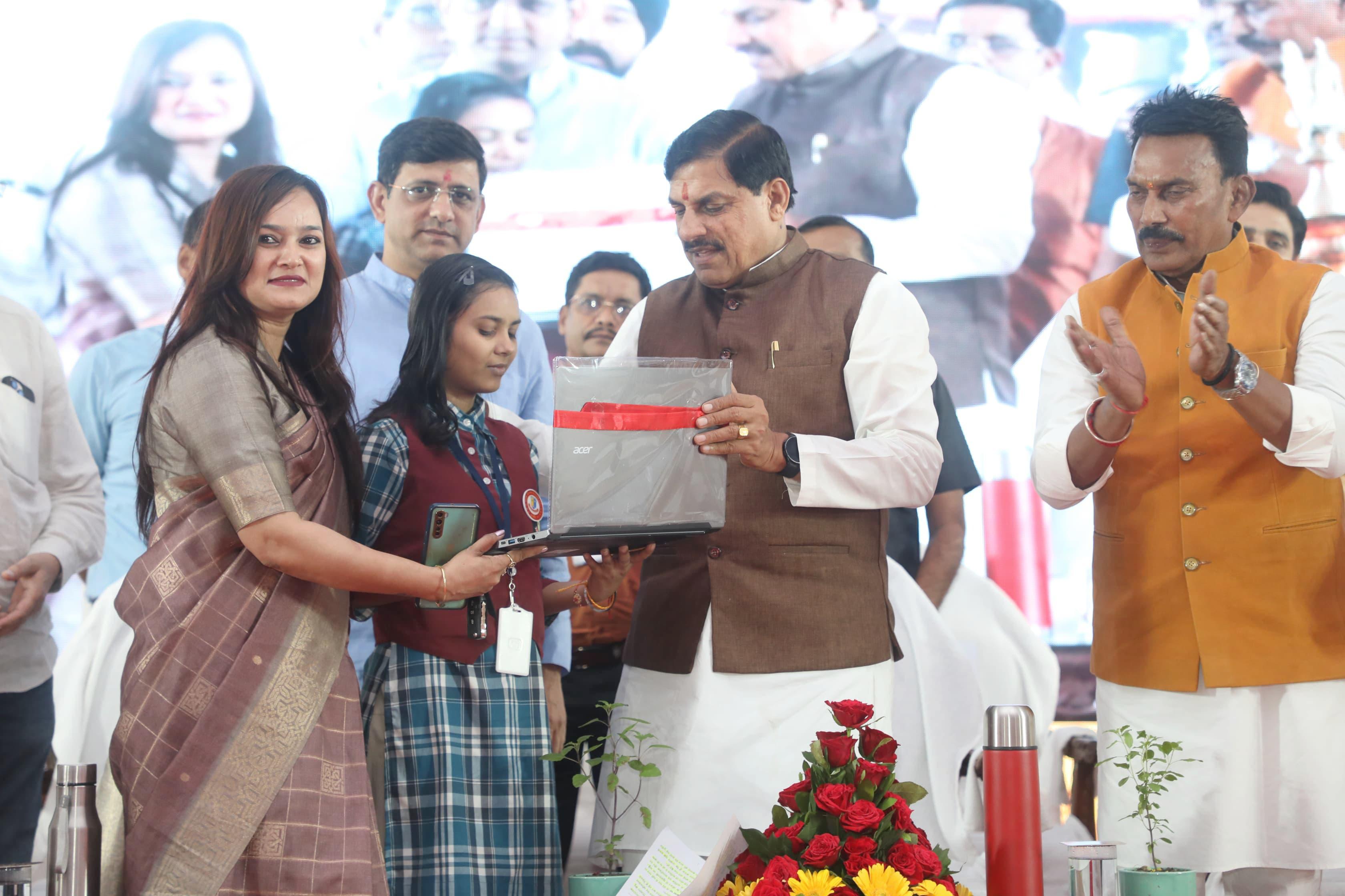 MP: CM Yadav distributes motorised tricycle, laptops to specially abled persons in Indore
